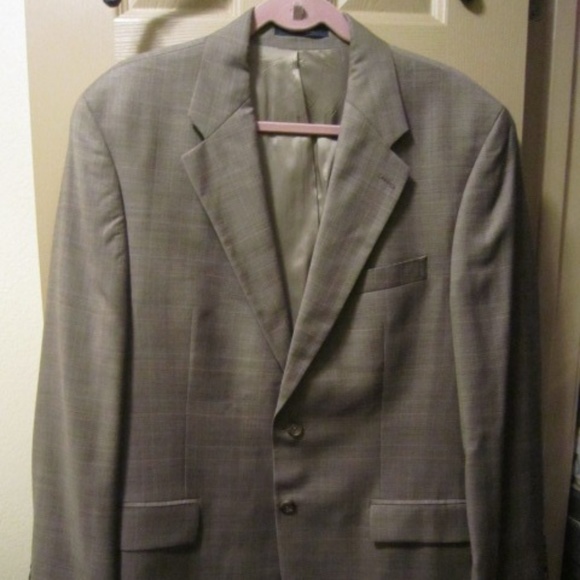 CHAPS RALPH LAUREN TAN PLAID SUIT JKT BLAZER 42R - Picture 1 of 8